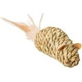 Ethical Pet Products Ethical Cat 52093 3.5 in. Seagrass Mouse with Feathers Cat Toy 52093